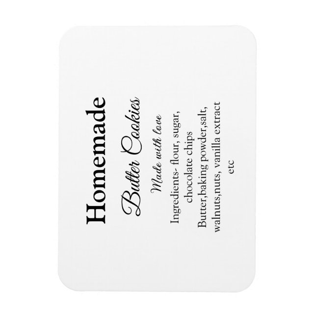 Ímã Biscoitos de manteiga caseiros feitos com amor adi (Vertical)