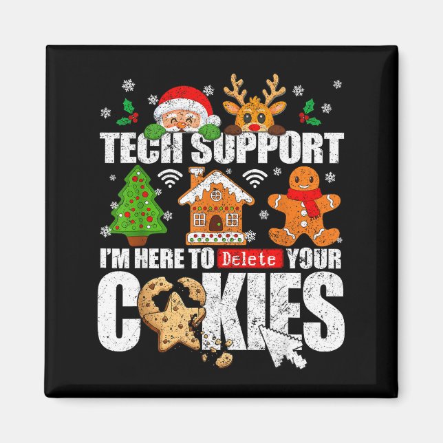 Imã Biscoitos de Natal da Tech Suprt Mulheres Homens C (Frente)