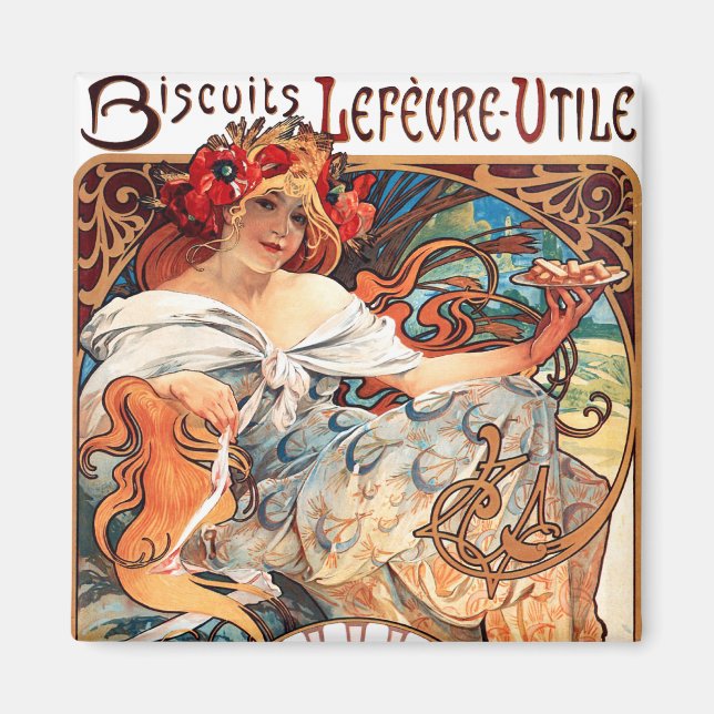 Imã Biscoitos Lefevre-Utile, Mucha (Frente)