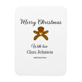Ímã Biscoitos marrons de Natal felizes adicionam nome