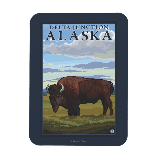Ímã Bison Scene - Delta Junction, Alaska (Vertical)