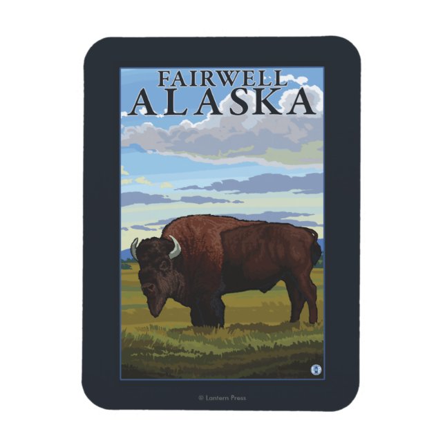 Ímã Bison Scene - Fairwell, Alaska (Vertical)