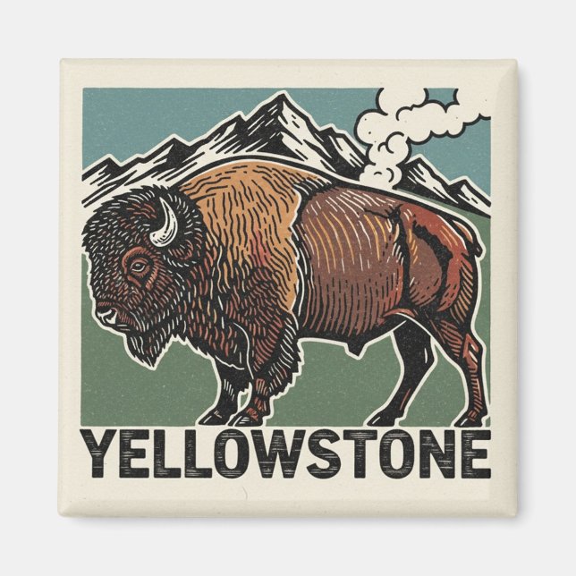 Imã Bisontes do Parque Nacional de Yellowstone (Frente)