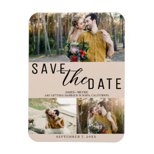 Ímã Bisque de Amêndoas Save the Date Casamento 3 Fotos