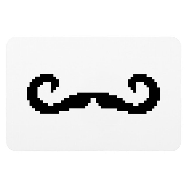 Ímã Bit Pixel Handlebar Mustache (Horizontal)