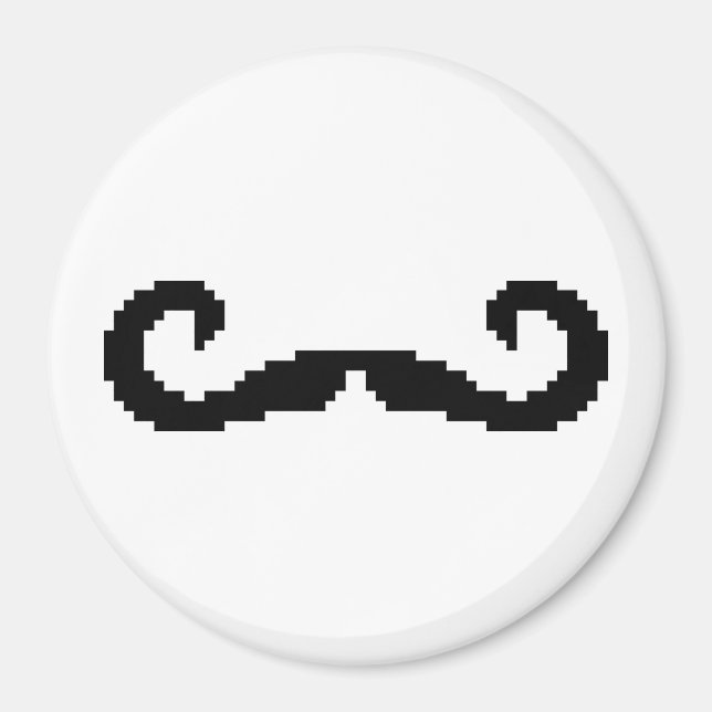Imã Bit Pixel Handlebar Mustache (Frente)