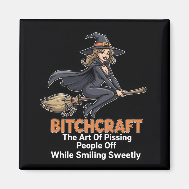 Imã "BITCHCRAFT" | Engraçado Definição de Palavras (Frente)