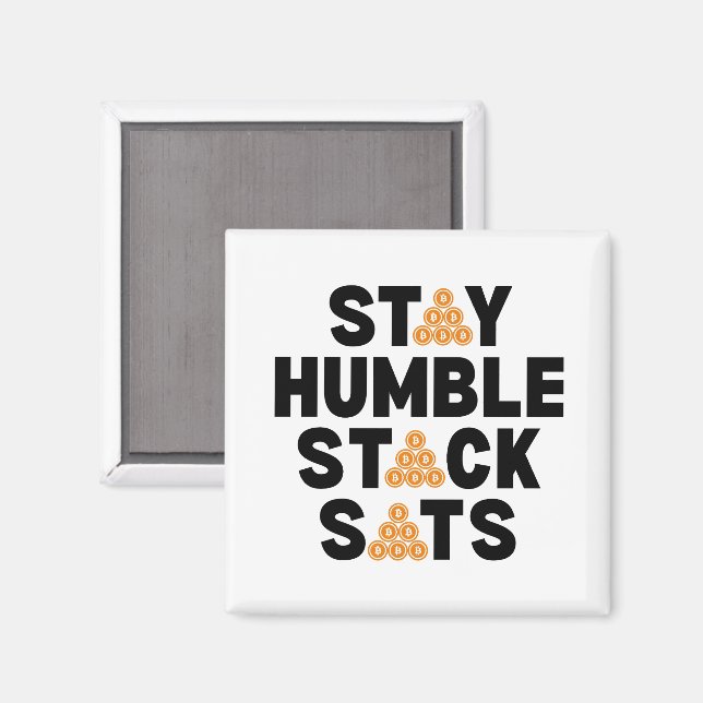 Imã Bitmoney STAY HUMBLE STACK SATS Crypto (Front/Back)