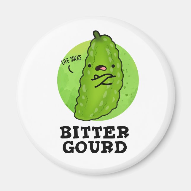 Imã Bitter Gourd Engraçado Veggie Pun (Frente)