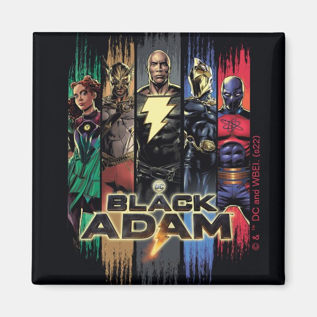 Imã Black Adam Characters In Stripes Graphic (Frente)
