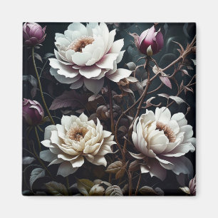 Imã Black and White Roses Watercolor ai art