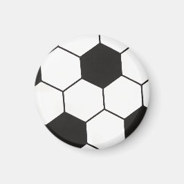 Imã Black And White Soccer Ball Geometric Pattern