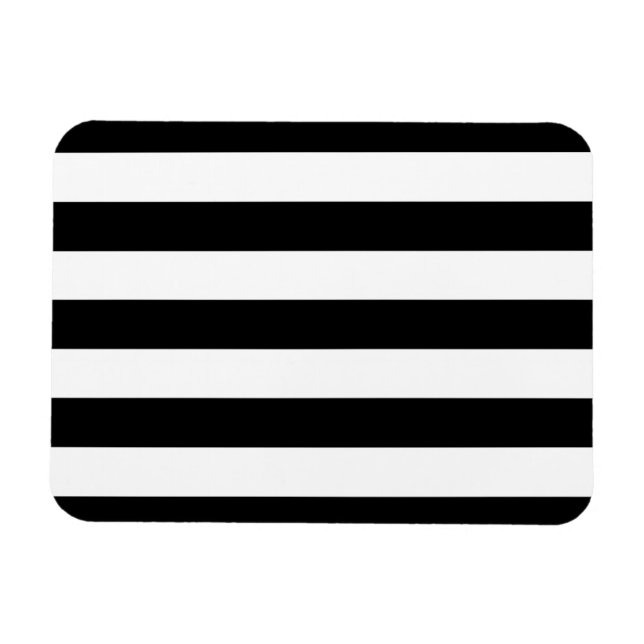 Ímã Black And White Stripes Stylish (Horizontal)