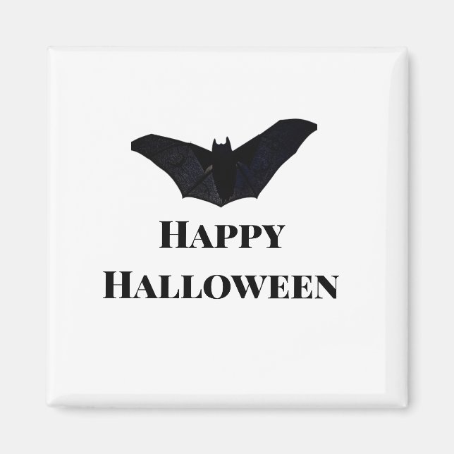 Imã Black bat Happy Halloween adiciona o nome e os fei (Frente)