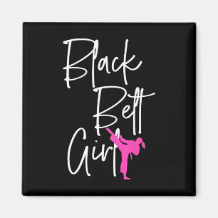 Imã Black Belt Girl Karate Jiu Jitsu Taekwondo Martial