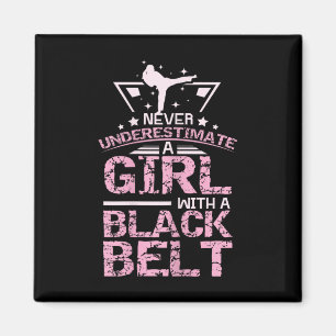 Imã Black Belt Karate Taekwondo Girl