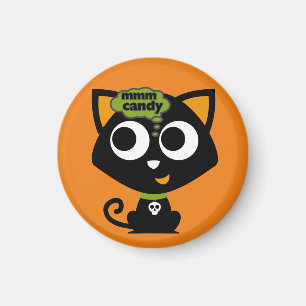 Imã Black Cat Mmm Candy Halloween