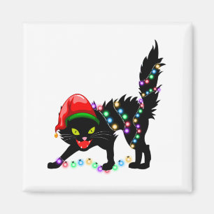 Imã Black Cat Natal Luzes de Natal