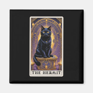 Imã Black Cat Tarot Card The Hermit Halloween Childles