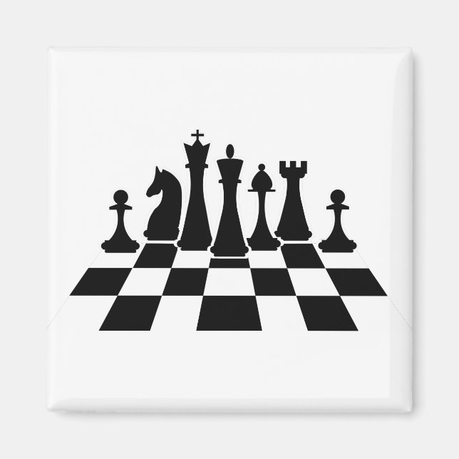 Imã Black chess pieces on a chessboard (Frente)