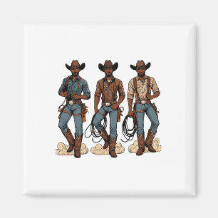 Imã Black Cowboy Ocidental Rodeo Melanin História Negr
