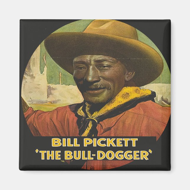 Imã Black Cowboy Steer Dogger Magnet (Frente)