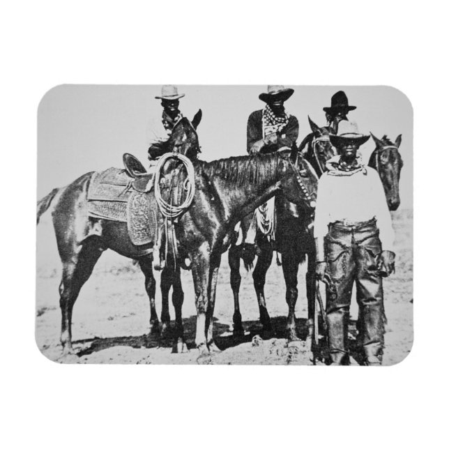 Ímã Black Cowboys em Bonham, Texas, c.1890 (foto de b/ (Horizontal)