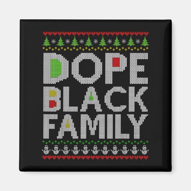 Imã Black Family 2025 Afro Christmas Tree Santa Pj Mat (Frente)
