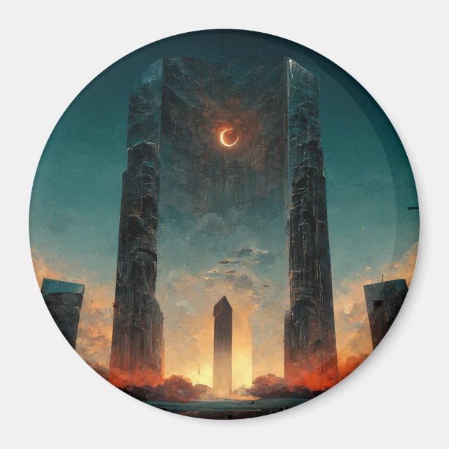 Imã Black Gate Fantasy Sci-Fi Art (Frente)