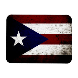 Ímã Black Grunge Puerto Rico Flag