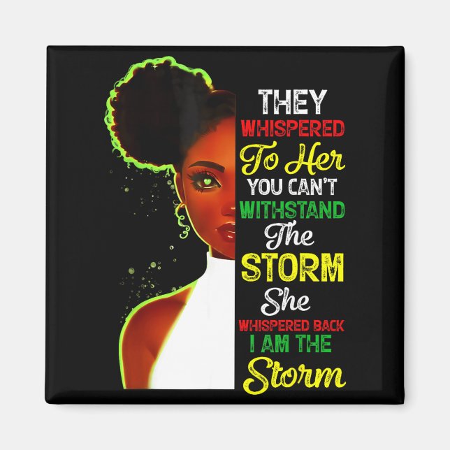Imã Black History Month African Girl Woman Afro I Am T (Frente)