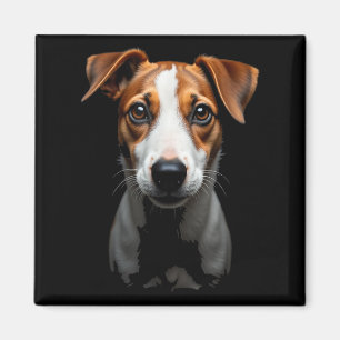 Imã Black Jack Russell Terrier Dog Jack Russell Face