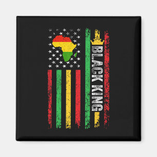 Imã Black King Melanin African American Flag Black You