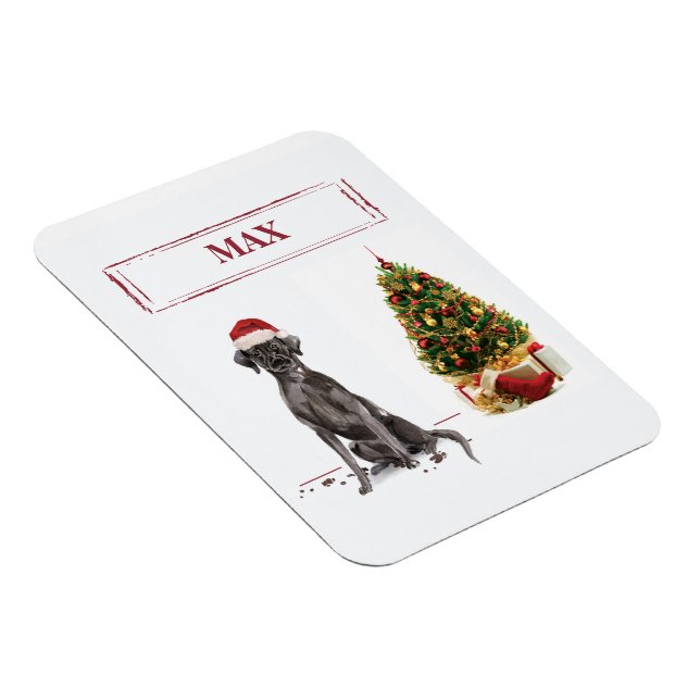 Ímã Black Lab Cachorro Natal Divertido e Árvore (Lado Direito)