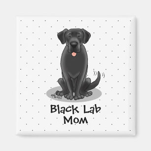 Imã Black Lab Mãe (Labrador Retriever Mãe) Cachorro 