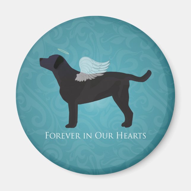 Imã Black Lab Pet Memorial Simpatia Pet Pet Loss Desig (Frente)
