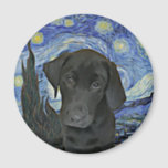 Imã Black Lab Puppy Starry Night Van Gogh Inspirou<br><div class="desc">Black Lab Puppy Starry Night Van Gogh Inspirou</div>