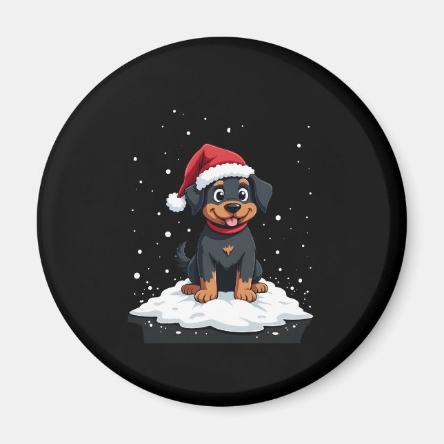 Imã Black Labrador Christmas Santa Hat Xmas Pajama T-S (Frente)