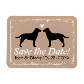 Ímã Black Labrador Retrievers Casamento Salvar Data