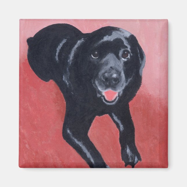 Imã Black Labrador Smiling (Frente)