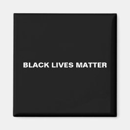 Imã Black Lives Matam texto branco preto minimalista