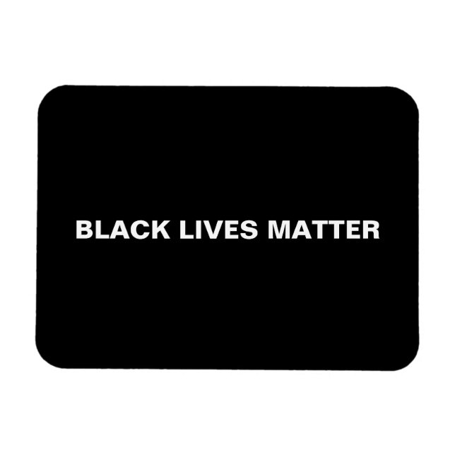 Ímã Black Lives Matter black and white minimalist (Horizontal)