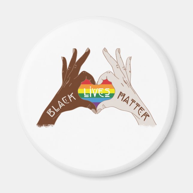 Imã BLACK LIVES MATTER _ BLM Rainbow (Frente)
