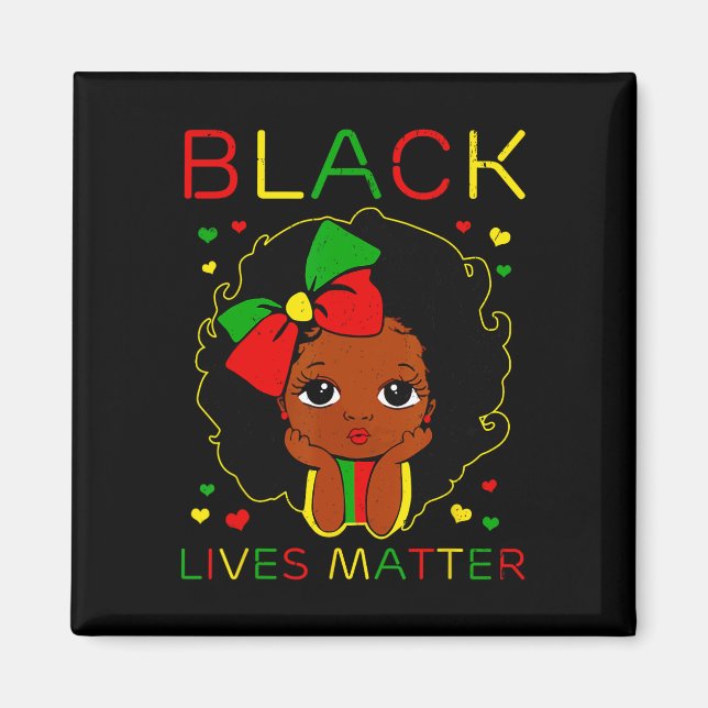 Imã Black Lives Problem Little Melanin Princess Black (Frente)