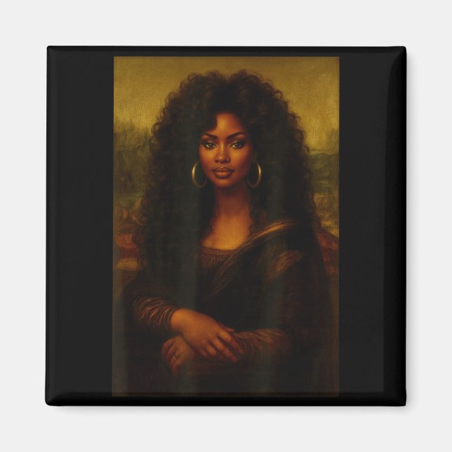Imã Black Mona Lisa Afro African American Melanin Blac (Frente)
