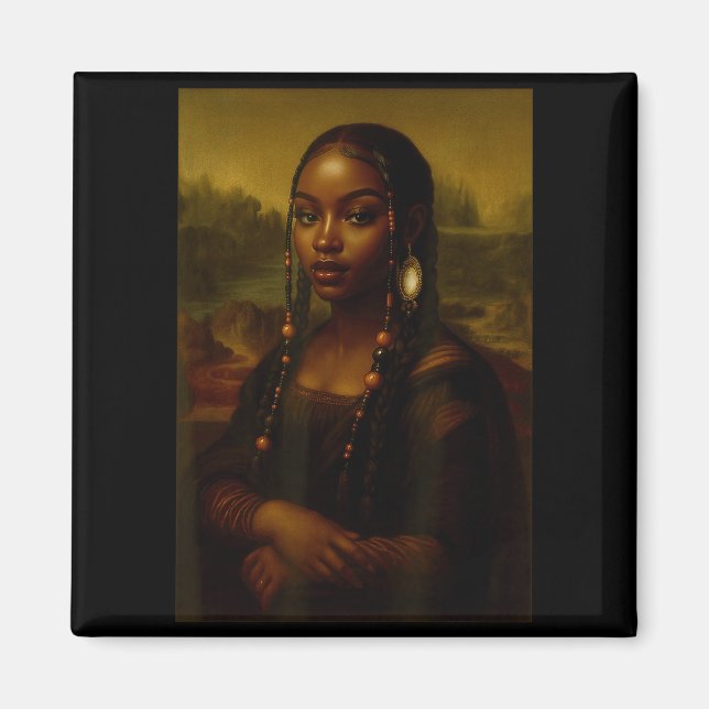 Imã Black Mona Lisa Afro African American Melanin Blac (Frente)