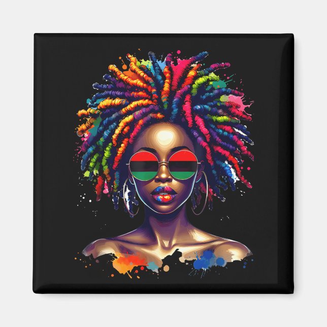 Imã Black Queen Dripng Afro Melanin Black History Mont (Frente)