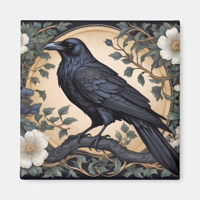 Imã Black Raven William Morris Inspirado (Frente)