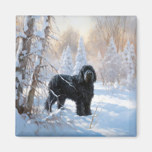Imã Black Russian Terrier Que Neve