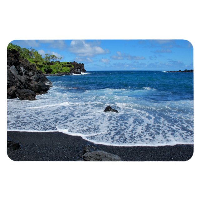 Ímã Black Sand Beach, Waianapanapa State Park, Maui (Horizontal)